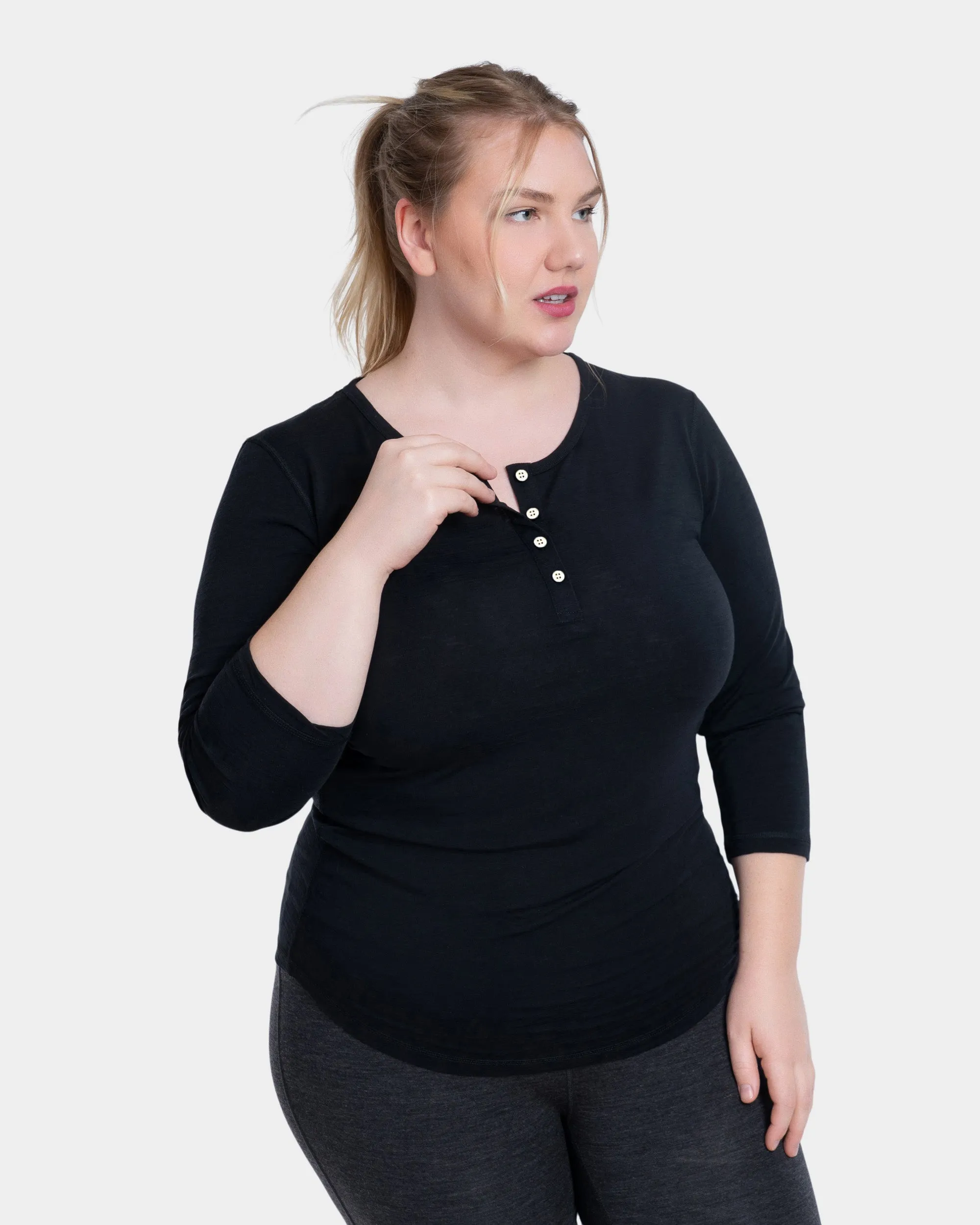 3/4 Sleeve Henley