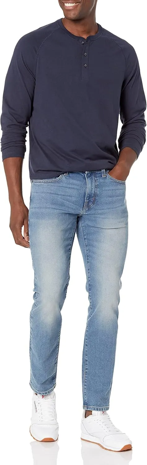 Amazon Essentials Long Sleeve Shirt for Men, Regular-Fit Henley, Available in Big & Tall