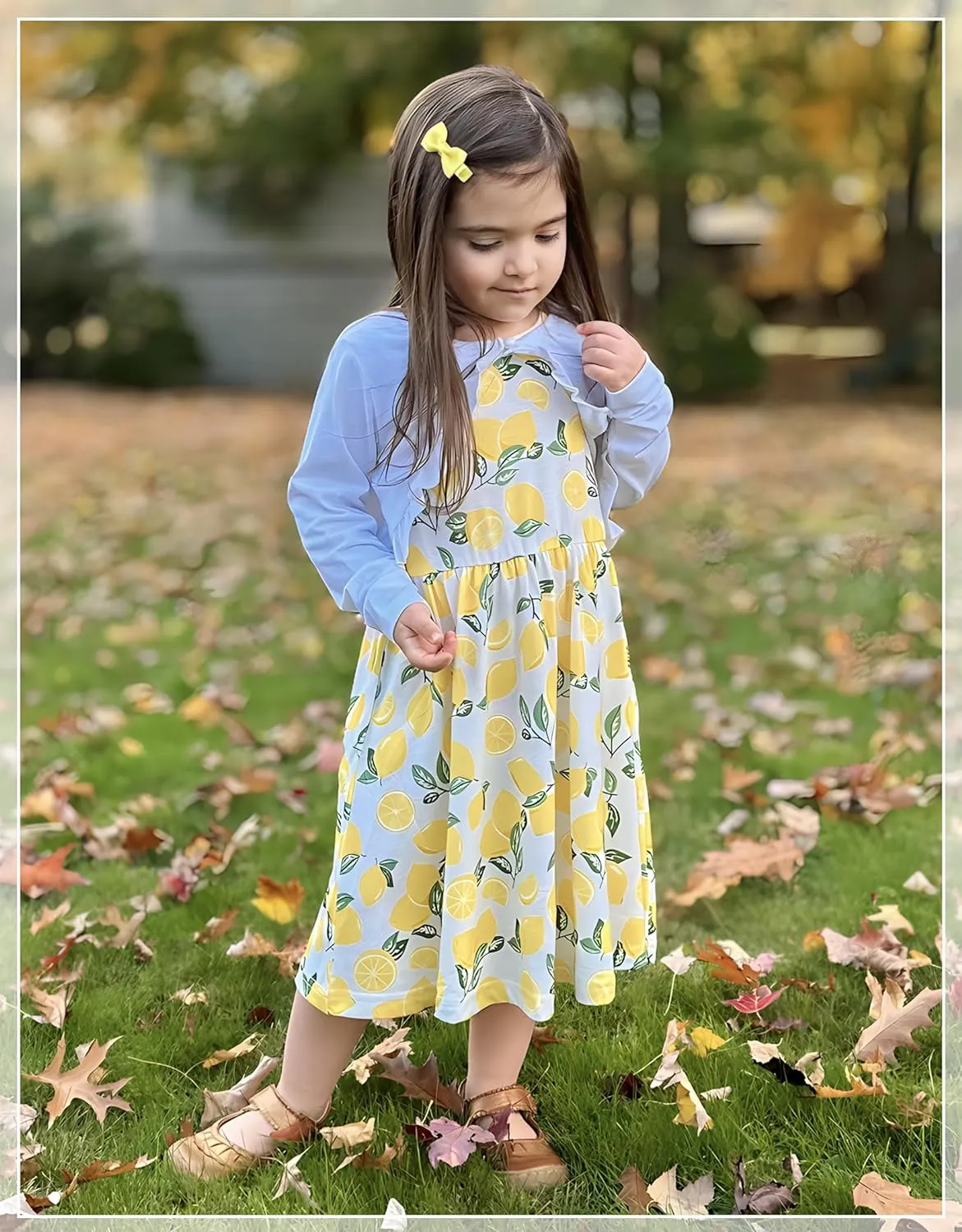 Arshiner Toddler Girl Floral Print Sundress Dress and Cardigan Sets