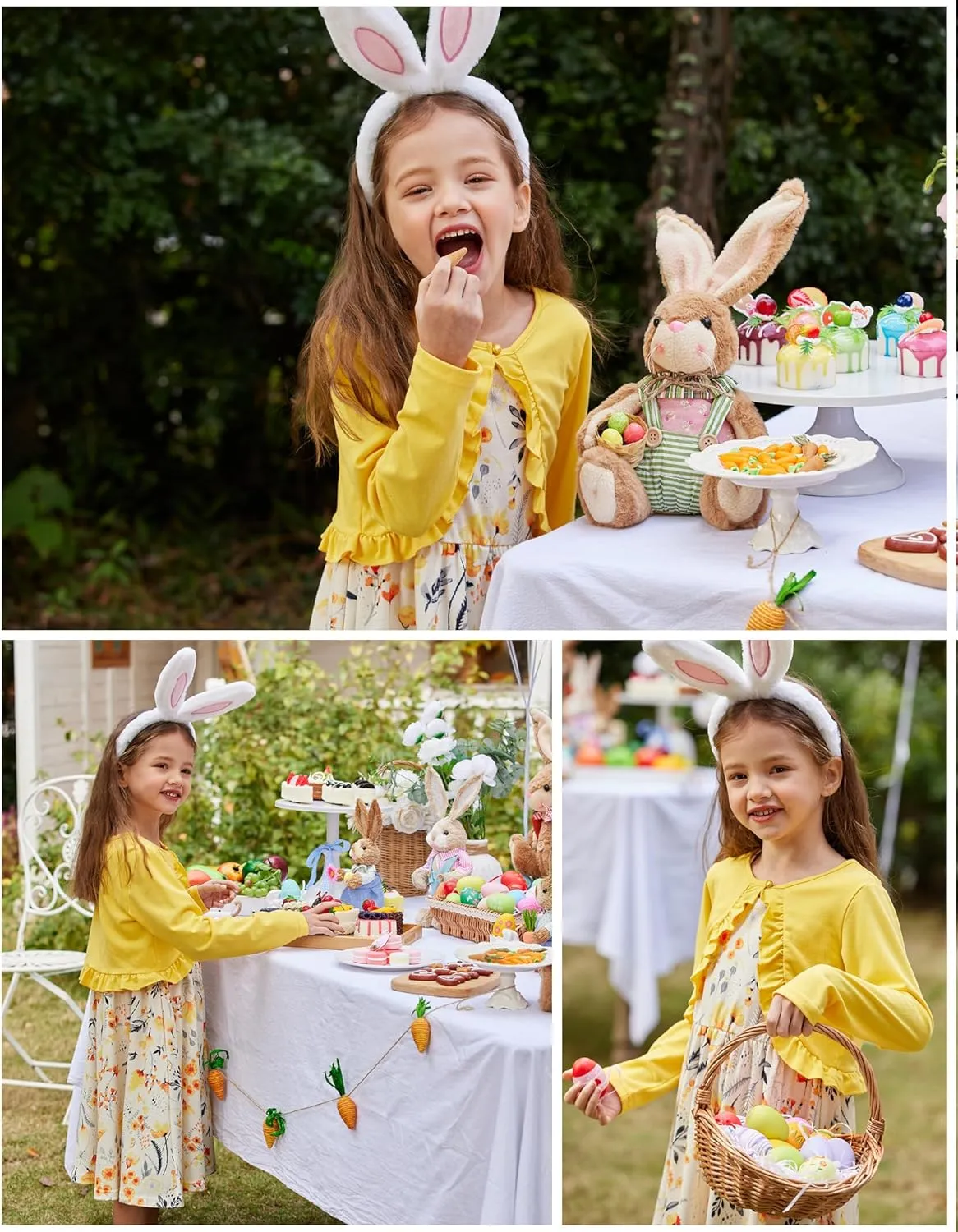 Arshiner Toddler Girl Floral Print Sundress Dress and Cardigan Sets