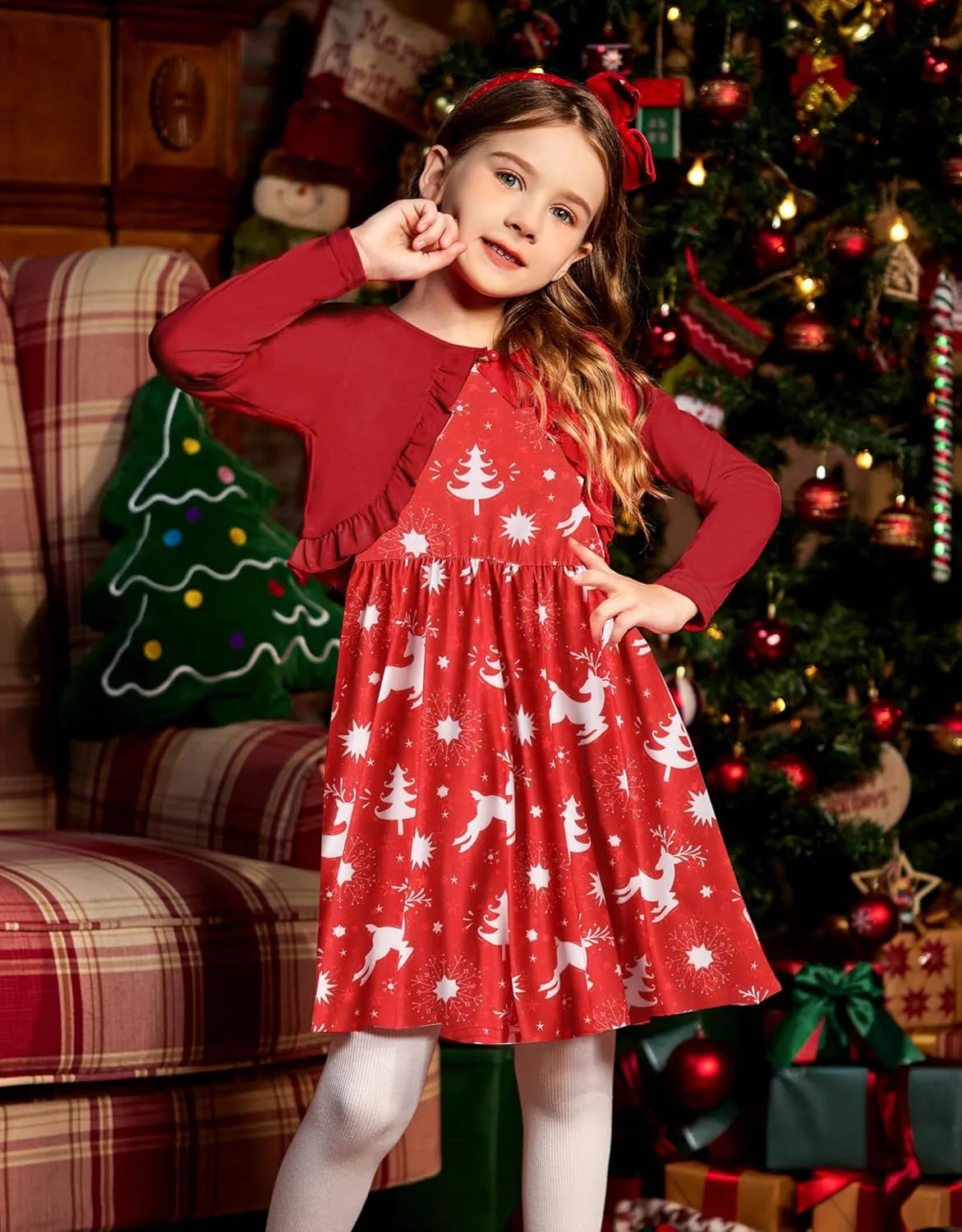 Arshiner Toddler Girl Floral Print Sundress Dress and Cardigan Sets