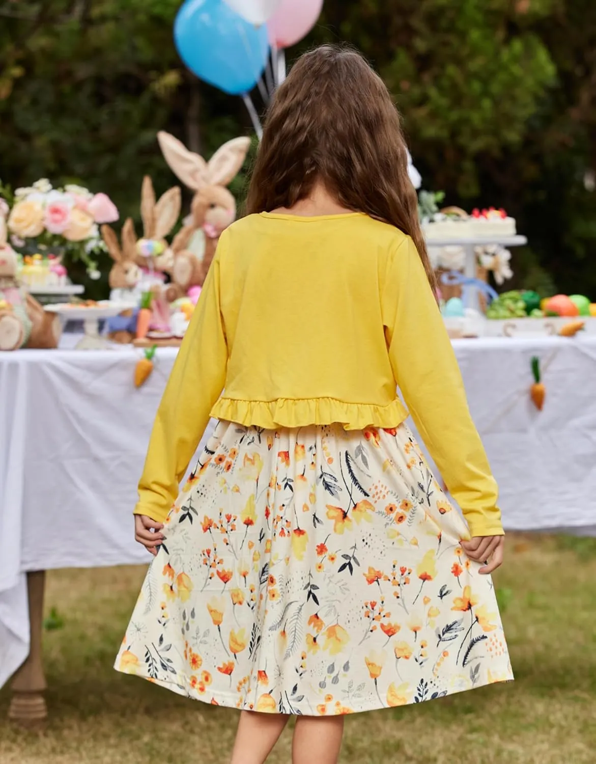 Arshiner Toddler Girl Floral Print Sundress Dress and Cardigan Sets