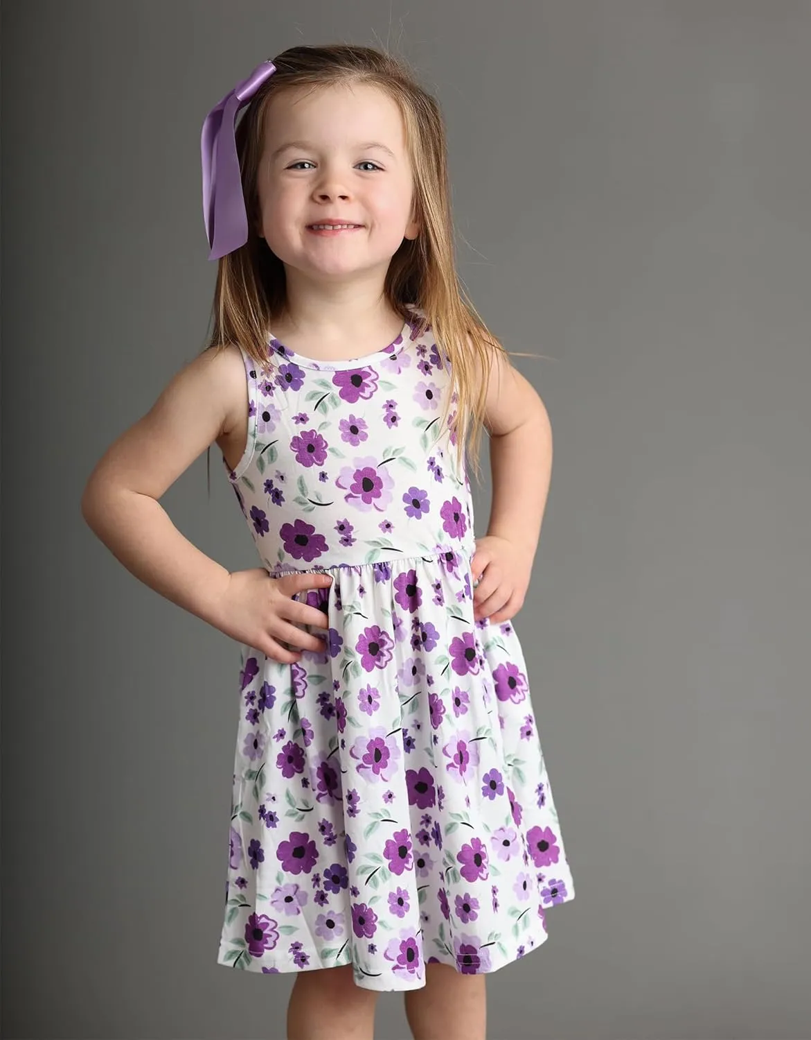 Arshiner Toddler Girl Floral Print Sundress Dress and Cardigan Sets
