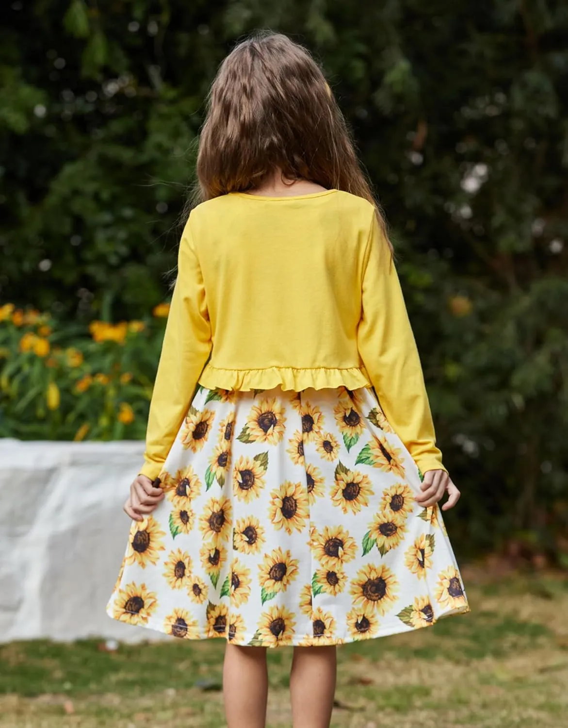Arshiner Toddler Girl Floral Print Sundress Dress and Cardigan Sets