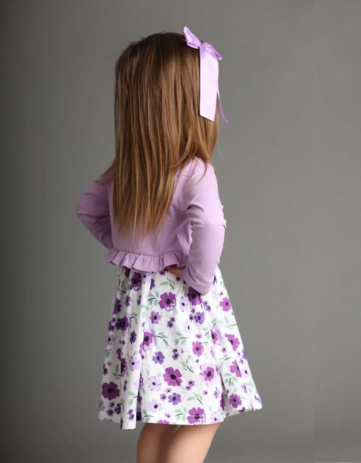 Arshiner Toddler Girl Floral Print Sundress Dress and Cardigan Sets