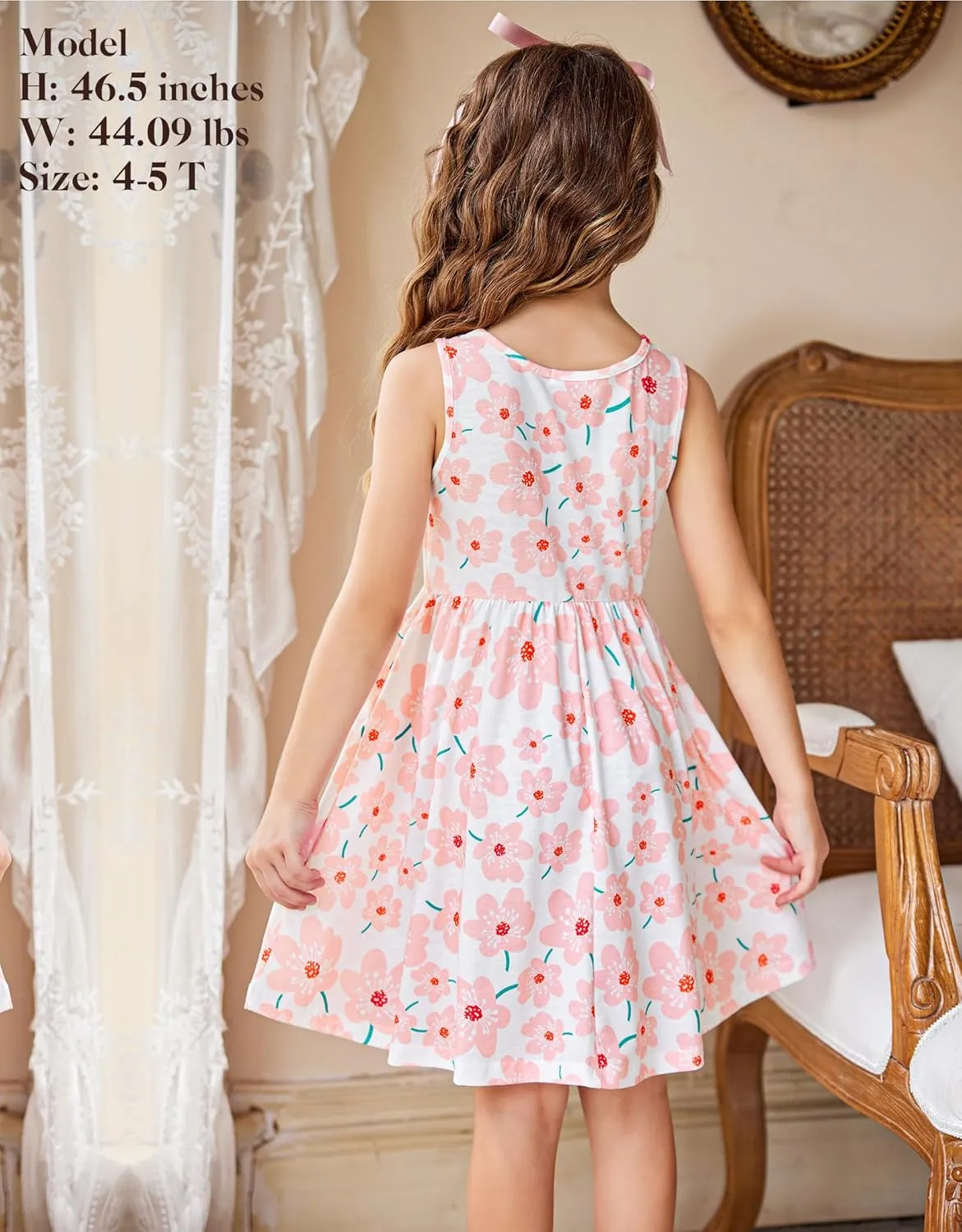 Arshiner Toddler Girl Floral Print Sundress Dress and Cardigan Sets