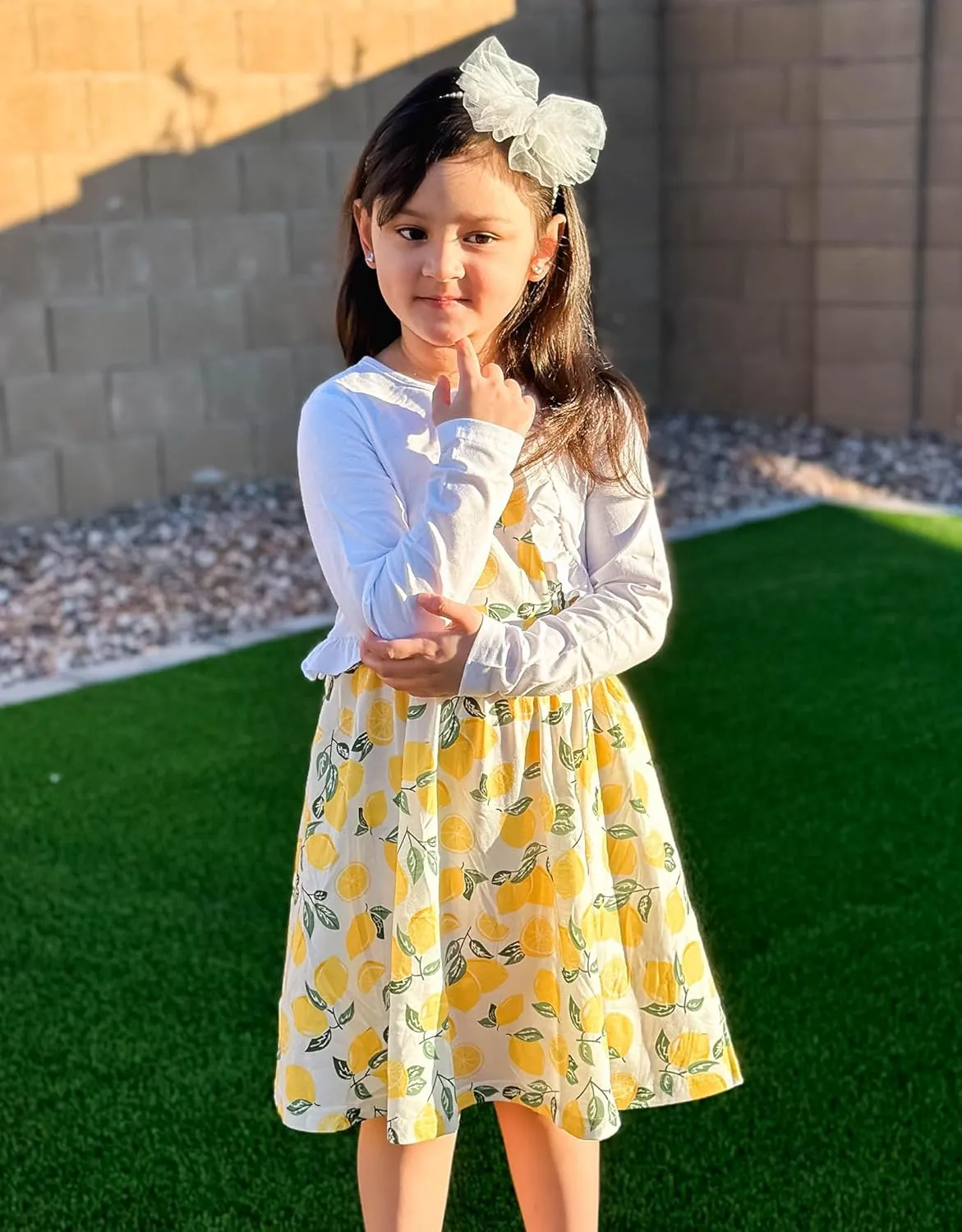 Arshiner Toddler Girl Floral Print Sundress Dress and Cardigan Sets