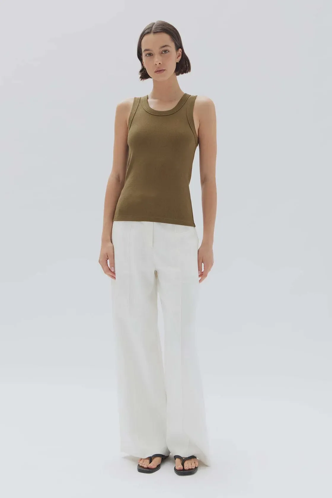 Assembly Label | Miana Rib Tank - Pea