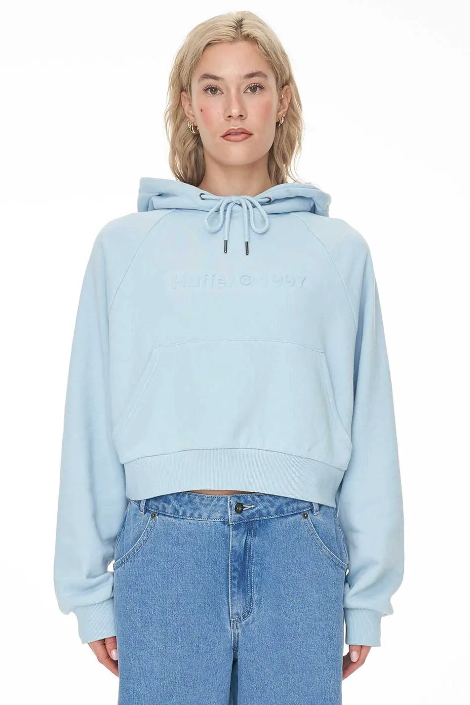 Avery Blue Crop Copywrite Hoody