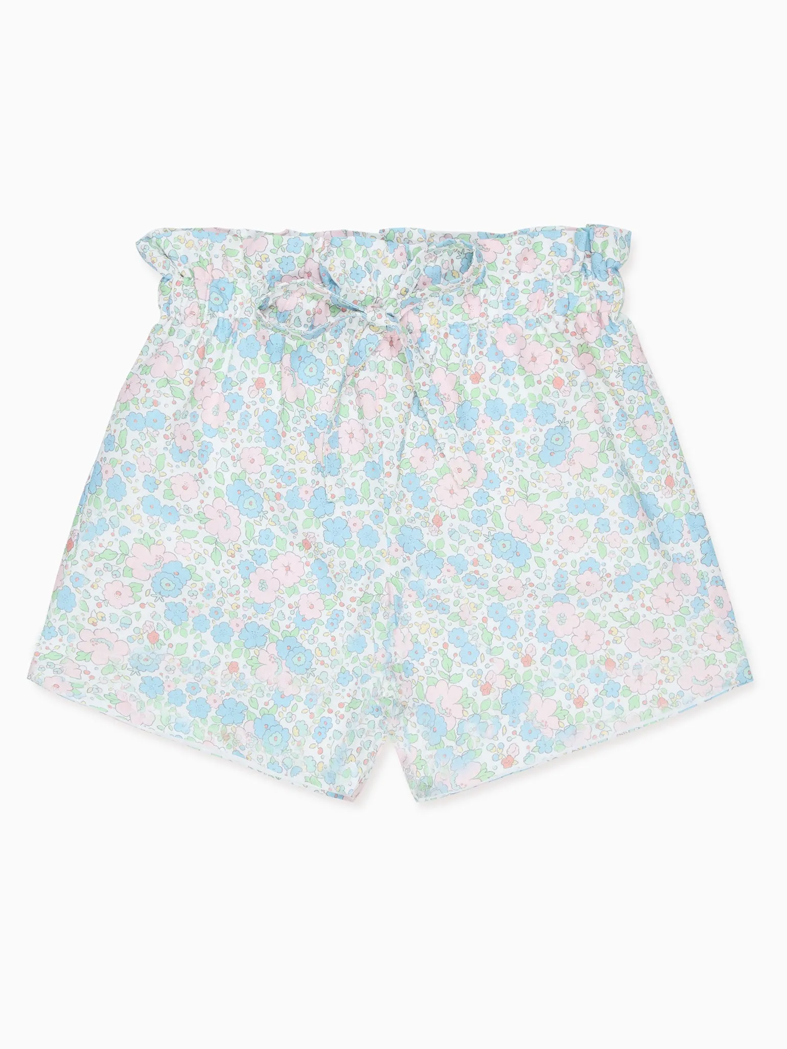 Blue Floral Antonia Cotton Girl Shorts