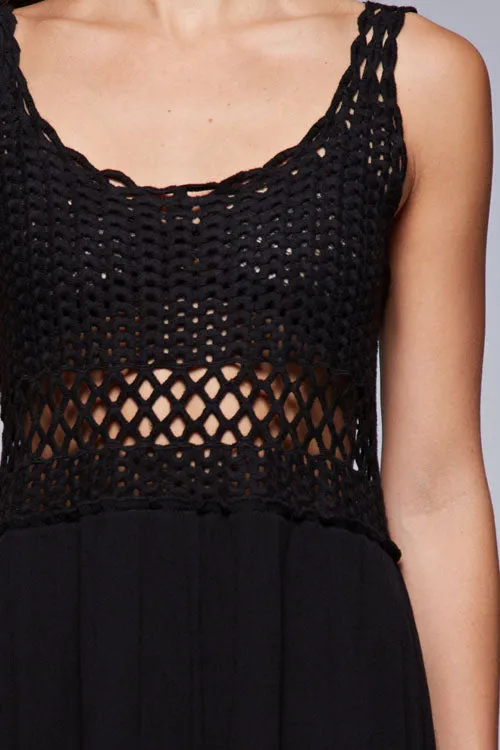 Boho Crochet Tiered Tank Dress