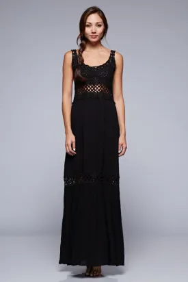 Boho Crochet Tiered Tank Dress