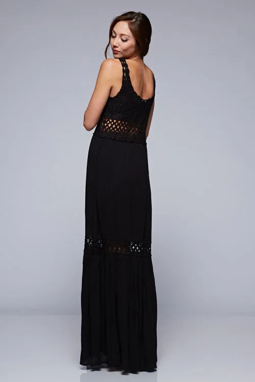 Boho Crochet Tiered Tank Dress