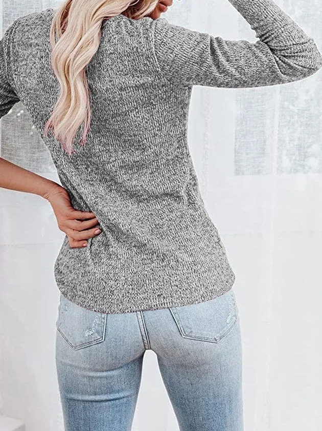 Button-Down Henley Top for Women