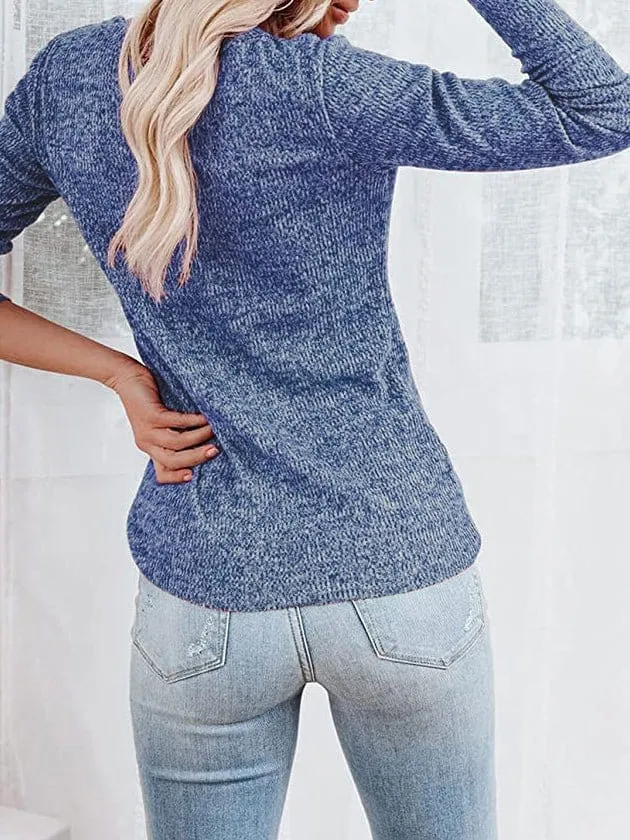 Button-Down Henley Top for Women