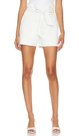 Commando Faux Leather Paperbag Short in White