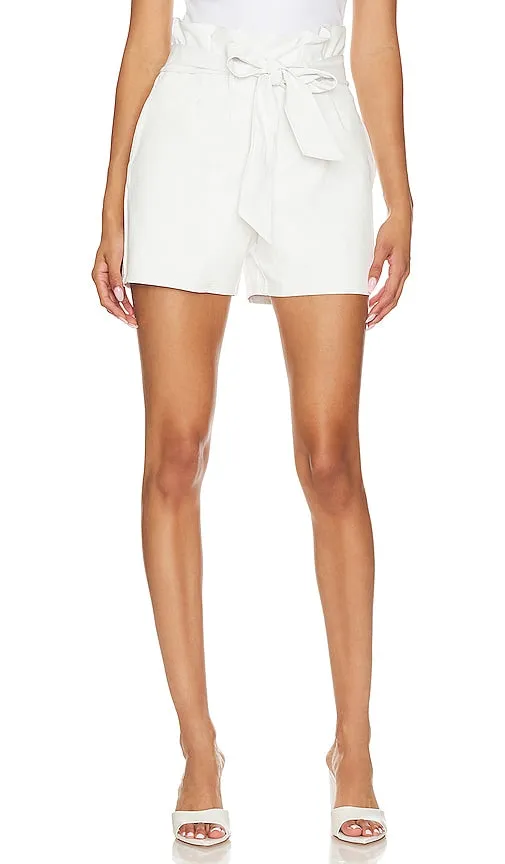 Commando Faux Leather Paperbag Short in White