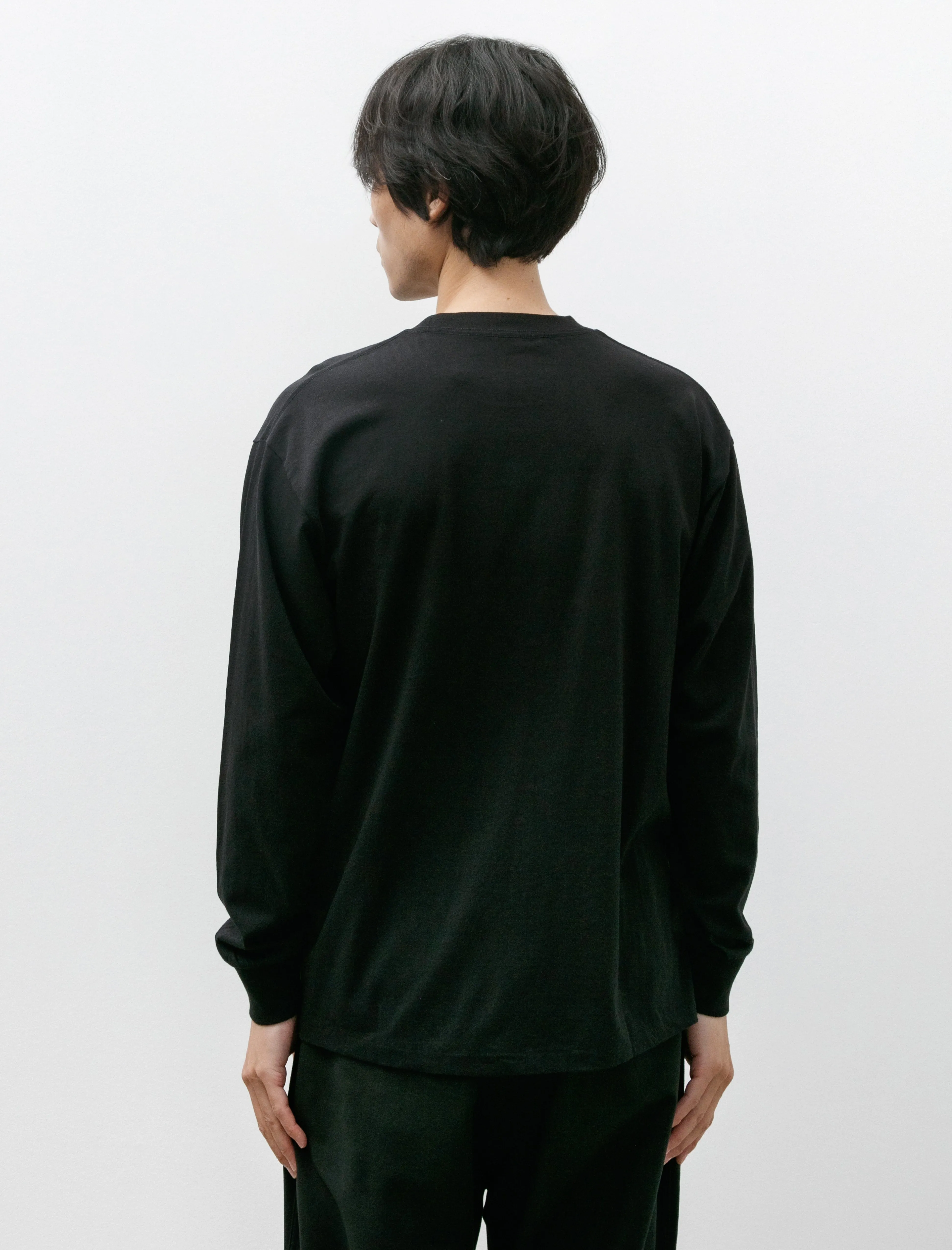 Cotton Jersey Long Sleeve T-Shirt Black