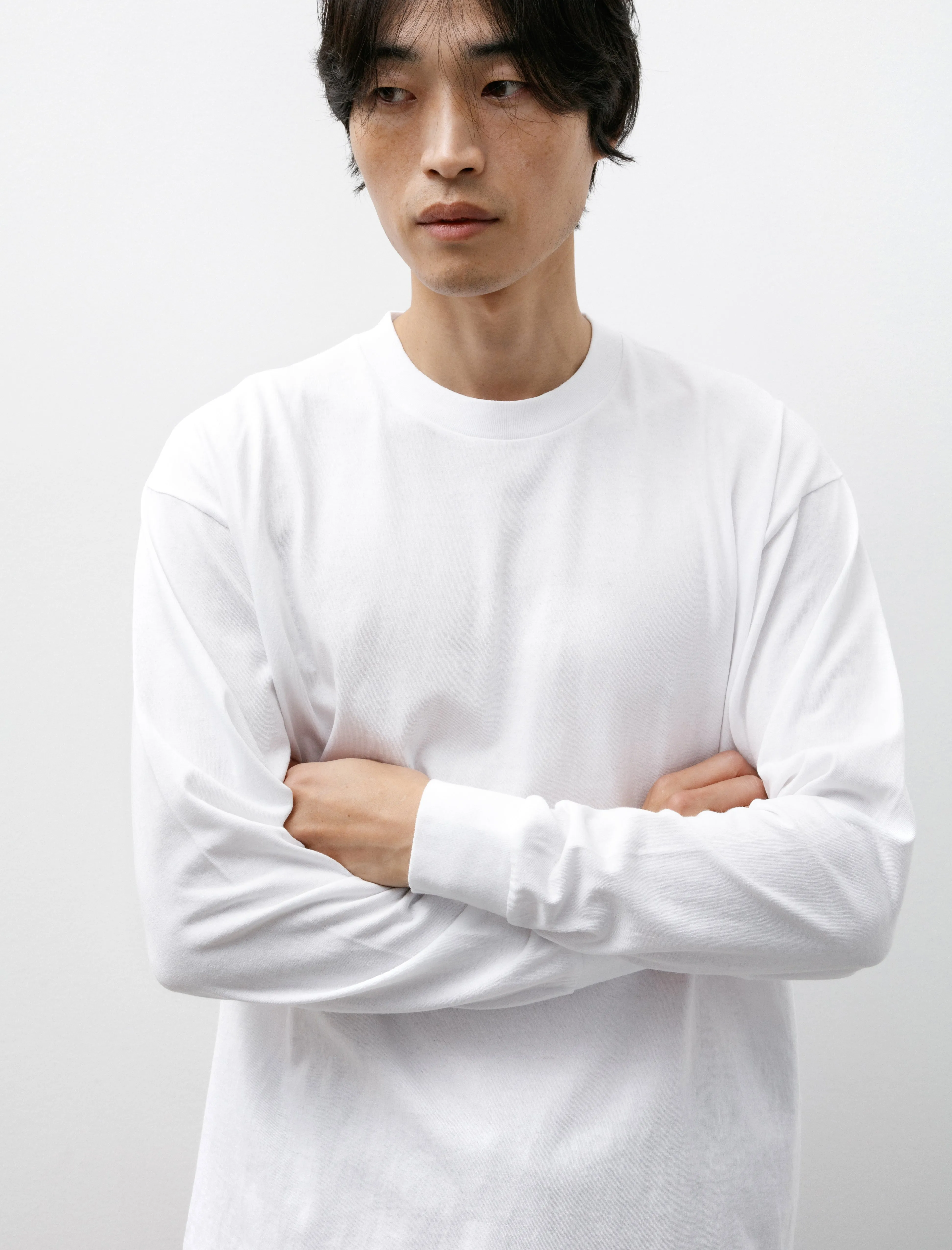 Cotton Jersey Long Sleeve T-Shirt White