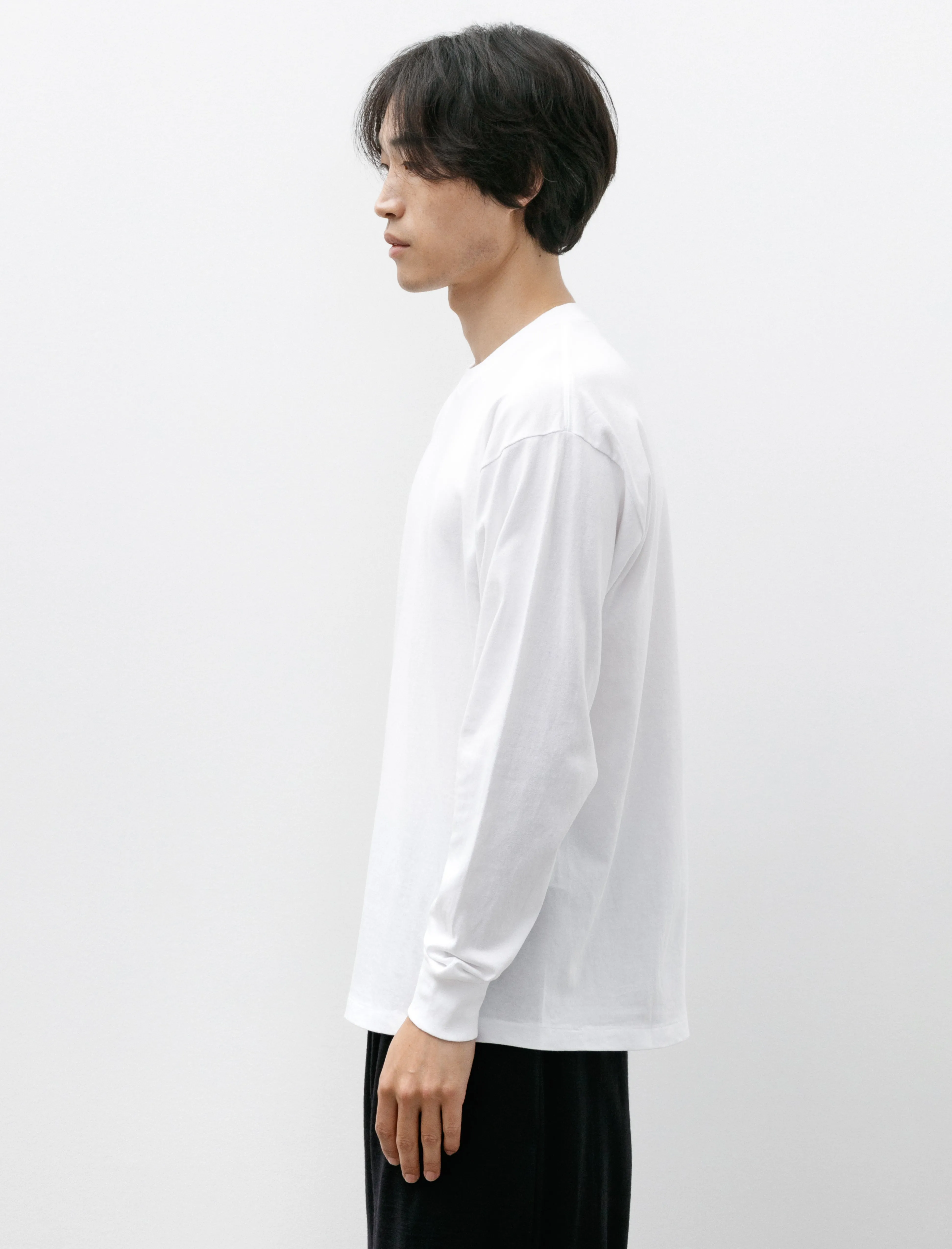 Cotton Jersey Long Sleeve T-Shirt White