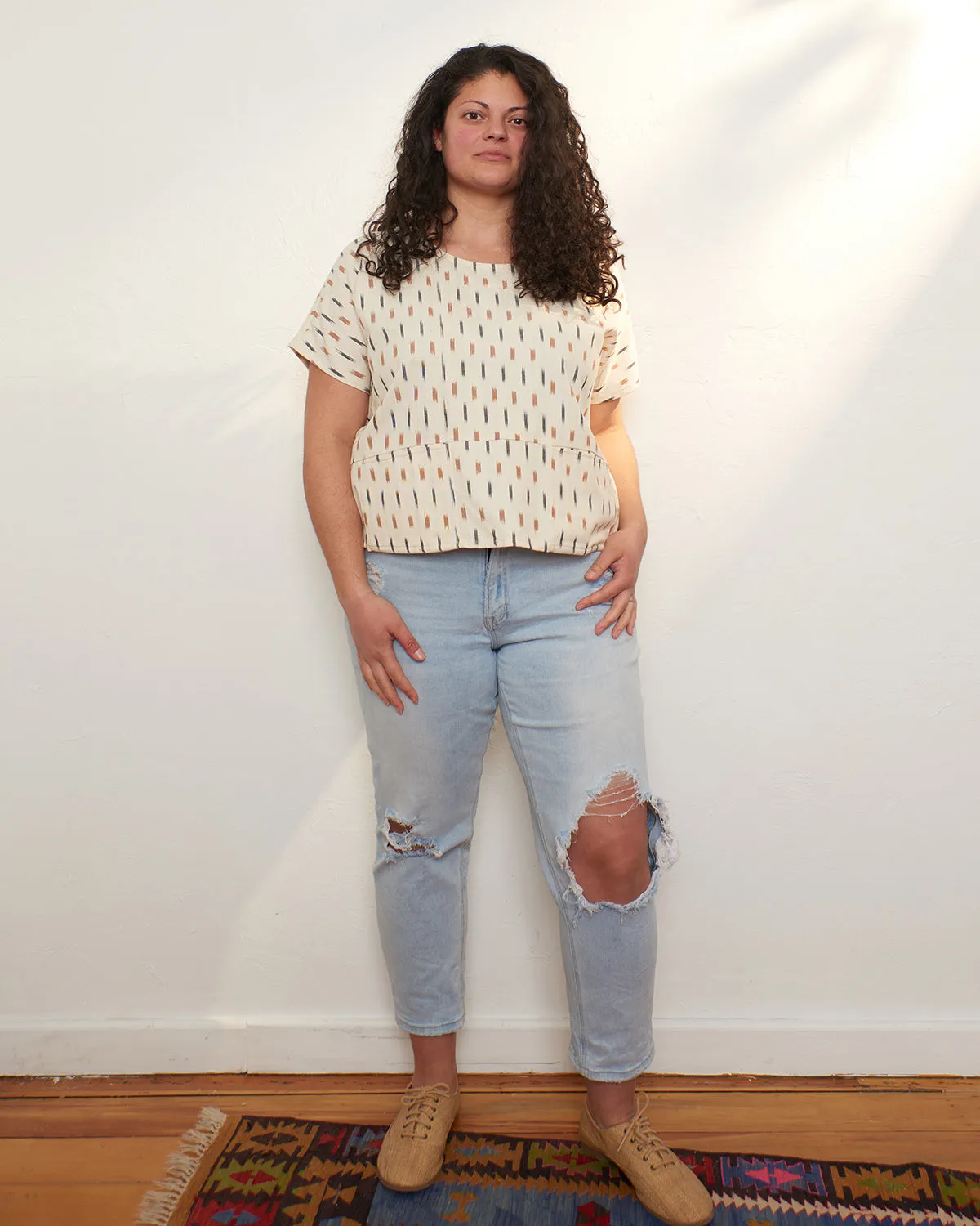 Dana Top - Ivory Ikat