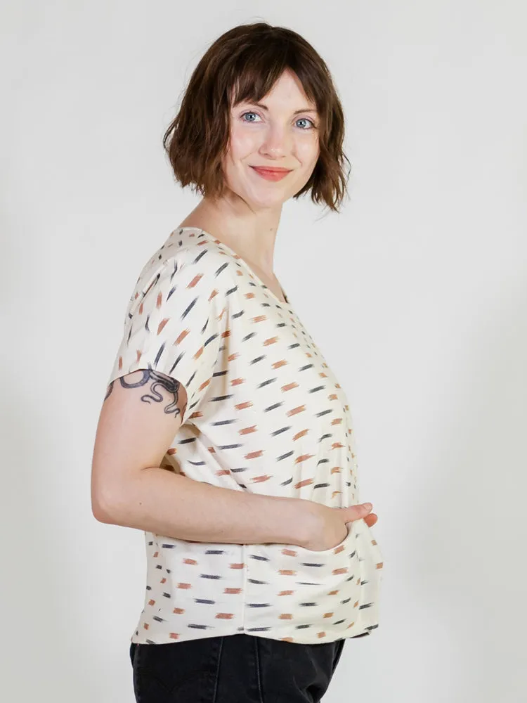 Dana Top - Ivory Ikat