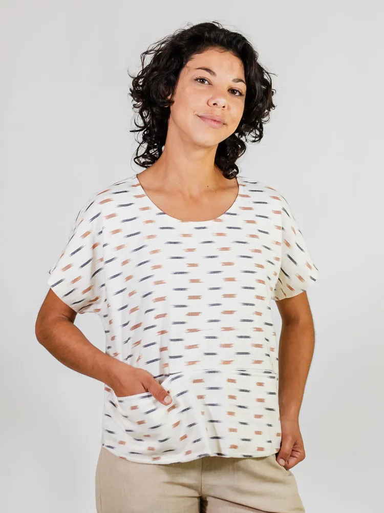 Dana Top - Ivory Ikat