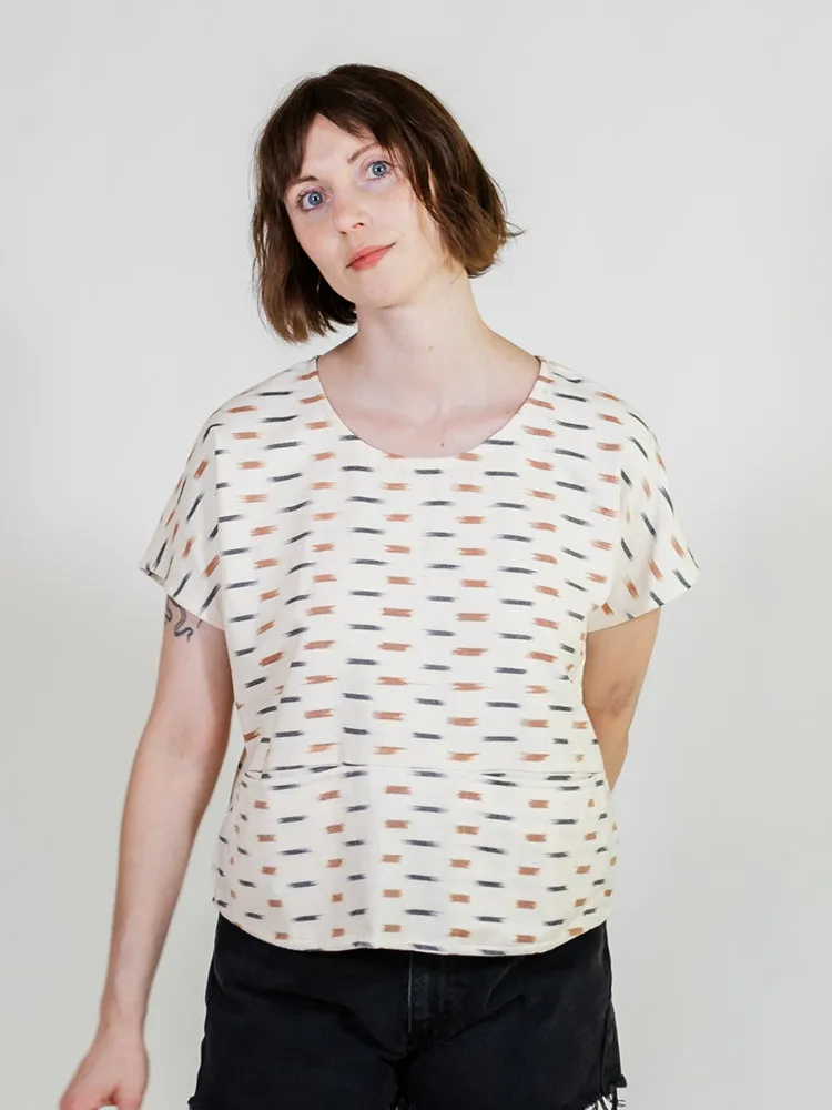 Dana Top - Ivory Ikat
