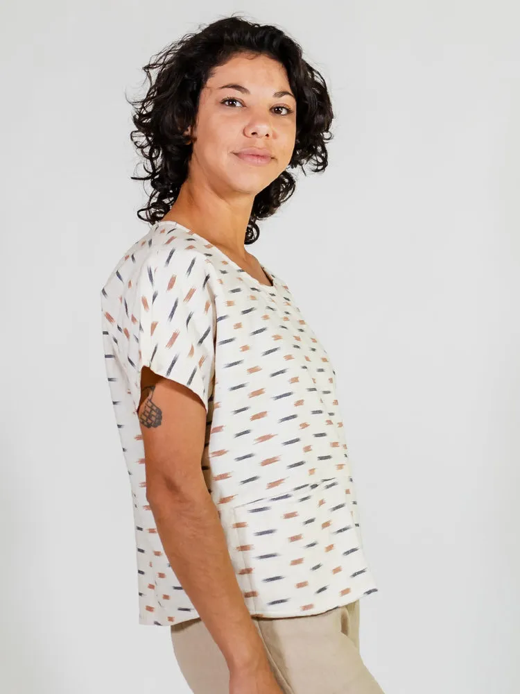 Dana Top - Ivory Ikat