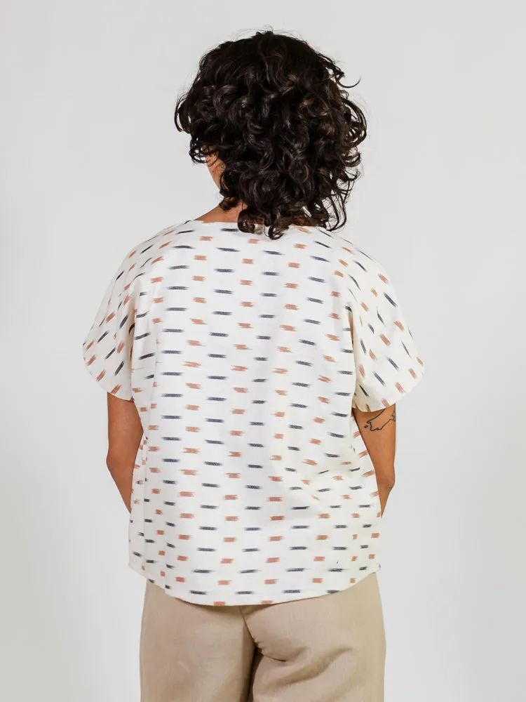 Dana Top - Ivory Ikat