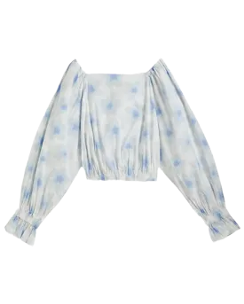 Daphne Scrunchie Top in Starburst Cool Dusk