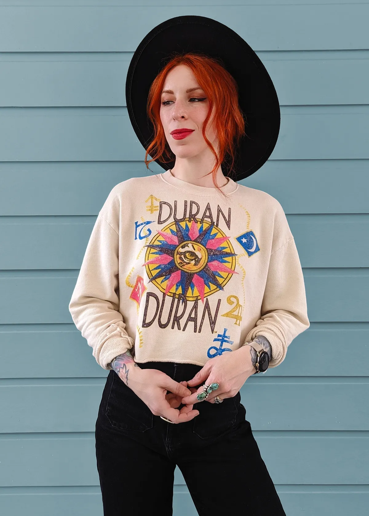 Duran Duran Ragged Tiger 1984 Tour Crop Sweatshirt