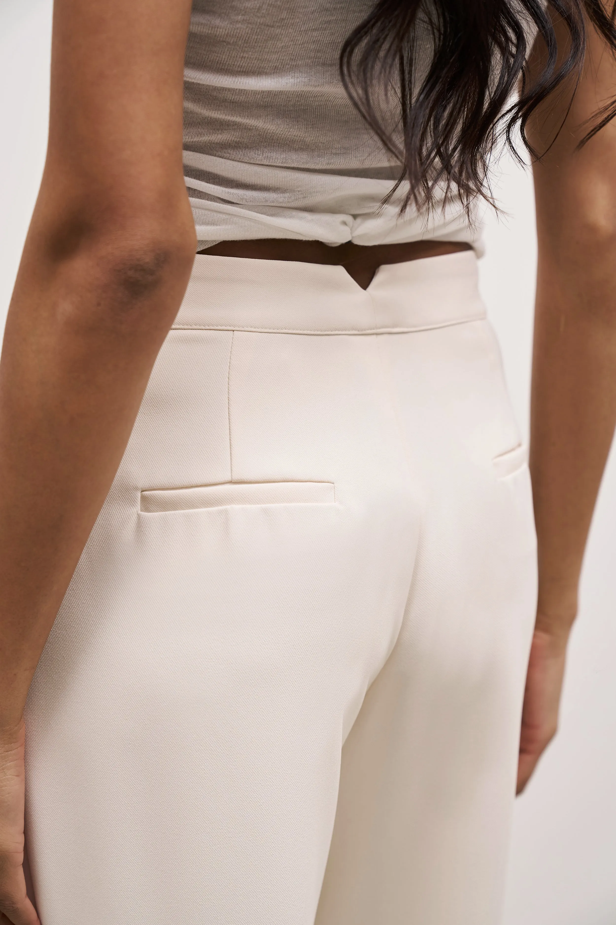 Effortless Wide Leg Trousers - Cream