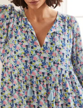 Empire-waist Midi Dress-Surf, Enchanting Floral