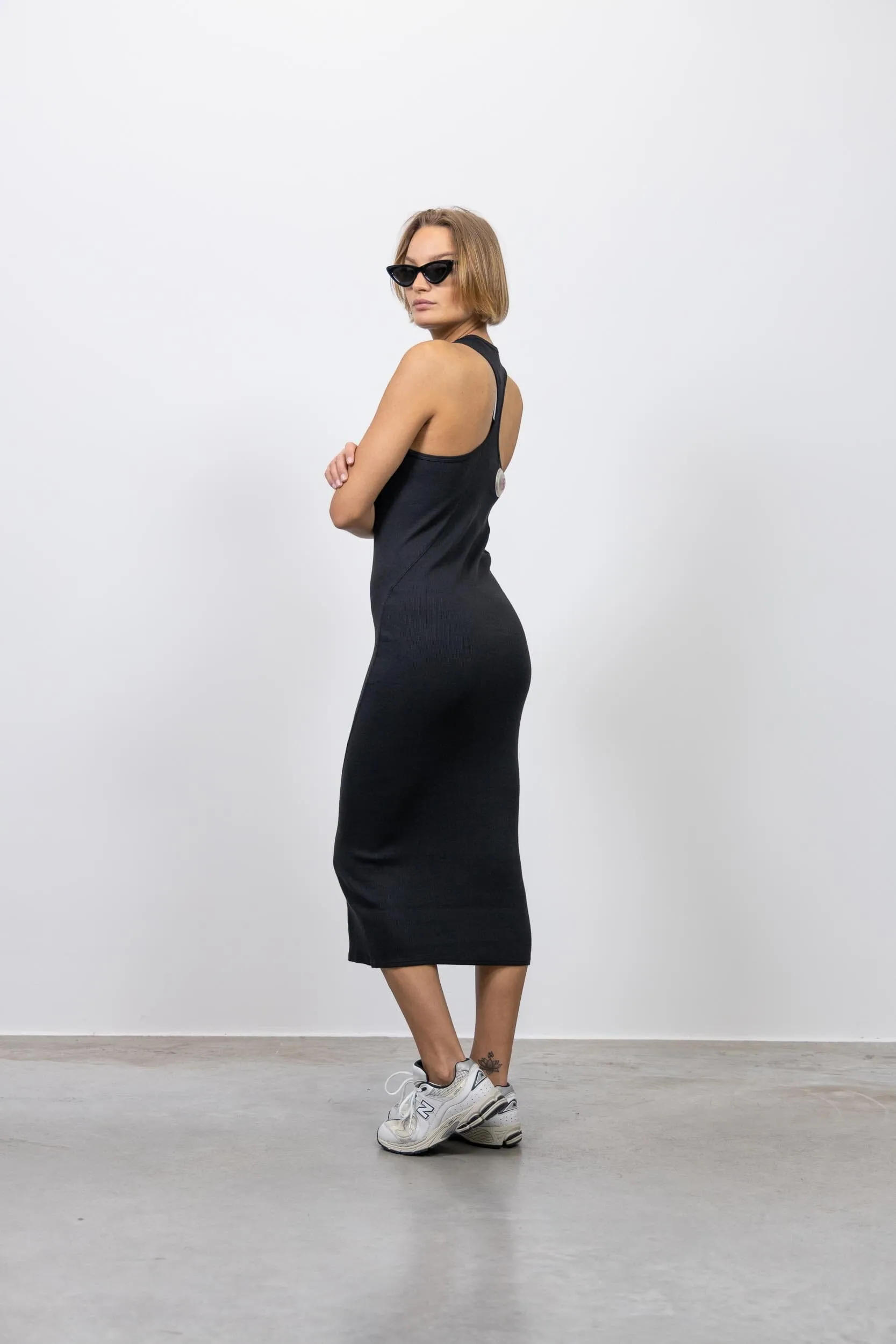 ESSENTIAL RACERBACK TANK MIDI DRESS