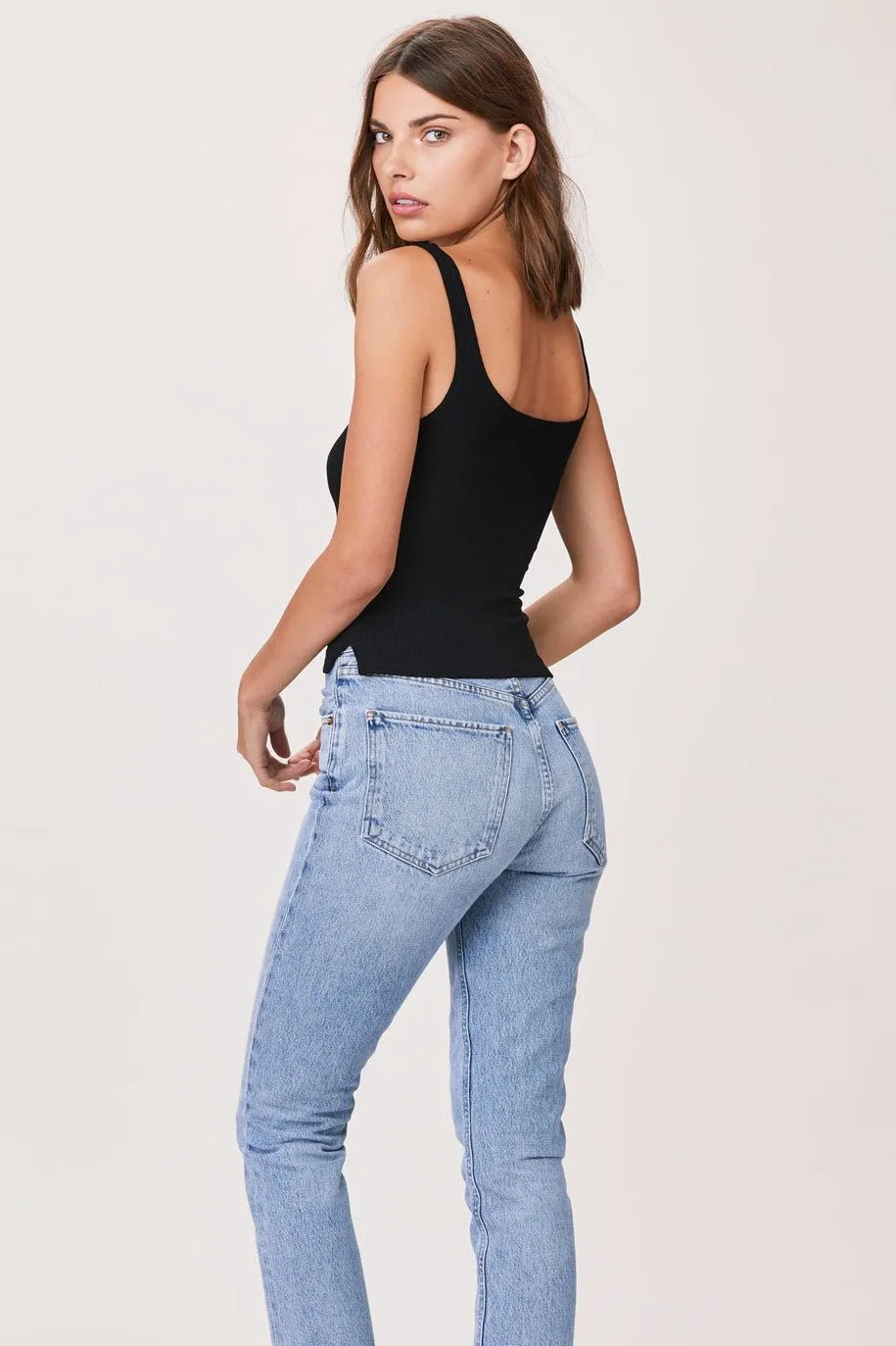 Essential Ribbed Scoop Tank