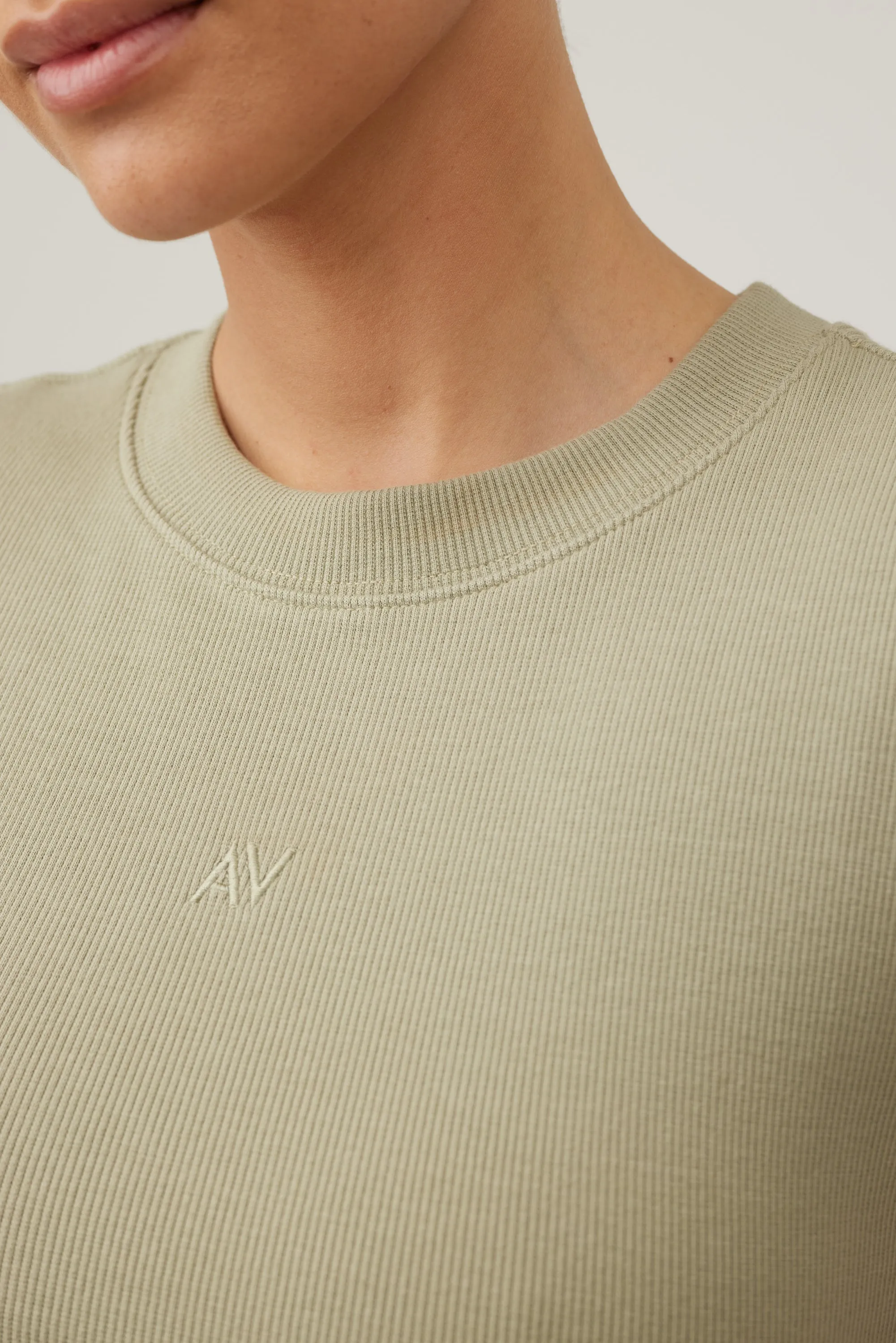 EVERYDAY RIB TEE - SAGE
