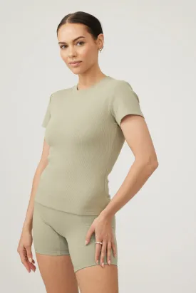 EVERYDAY RIB TEE - SAGE