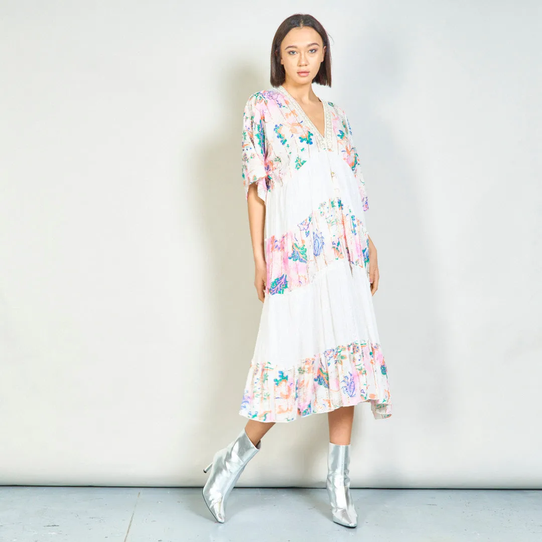 Floral tiered boho maxi dress wholesale
