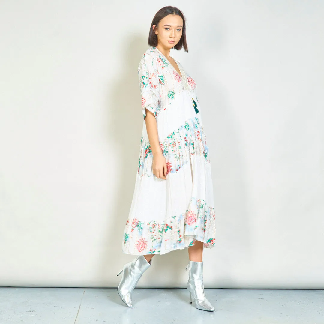 Floral tiered boho maxi dress wholesale