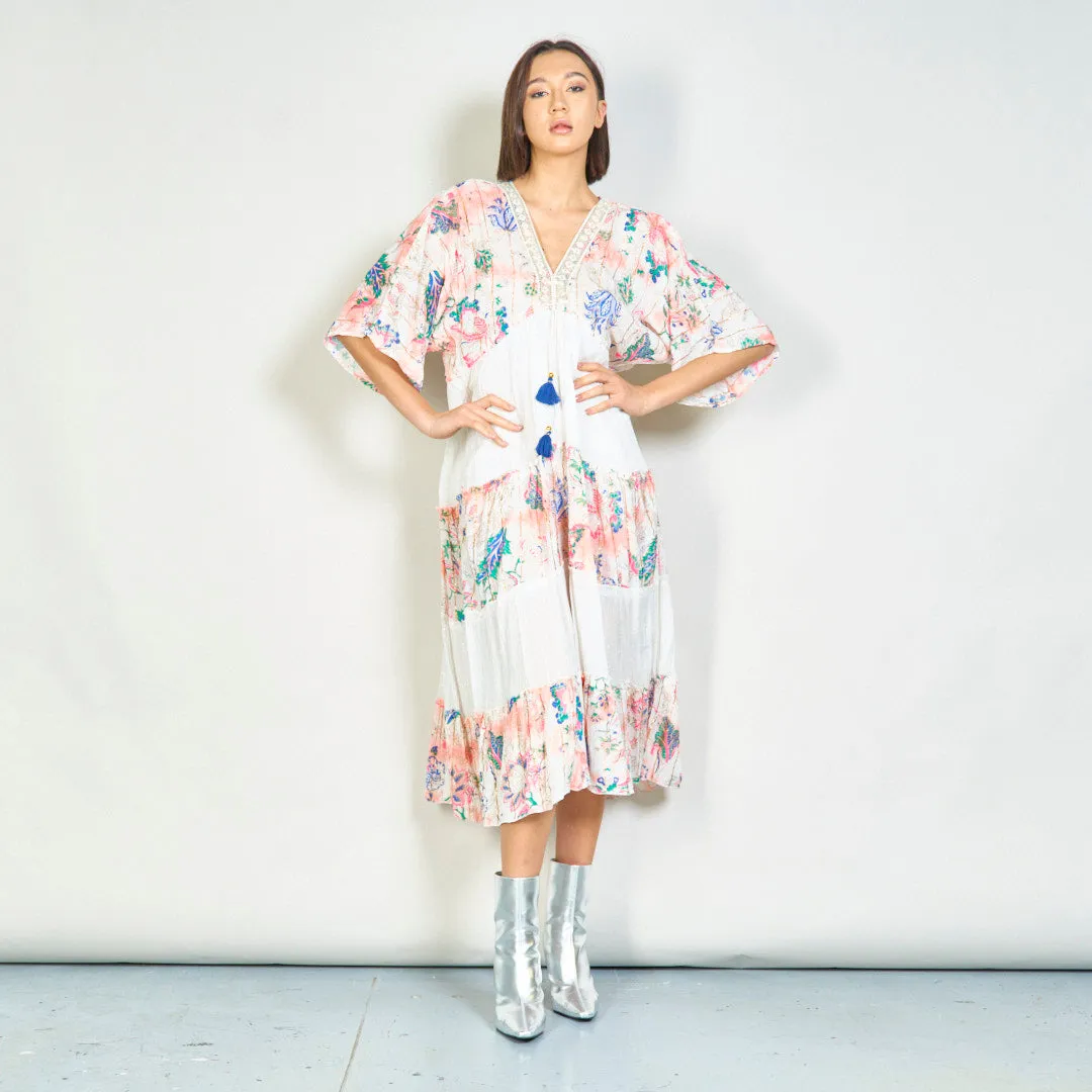 Floral tiered boho maxi dress wholesale
