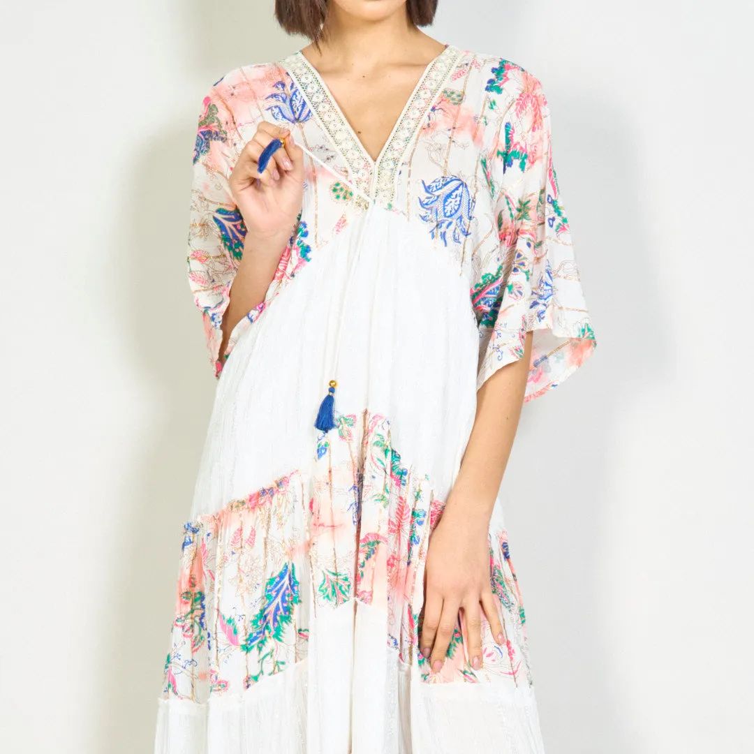 Floral tiered boho maxi dress wholesale