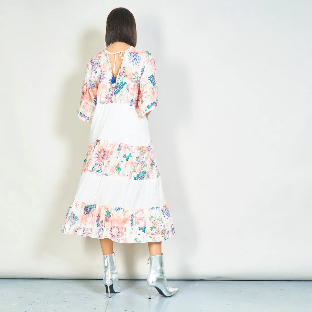 Floral tiered boho maxi dress wholesale