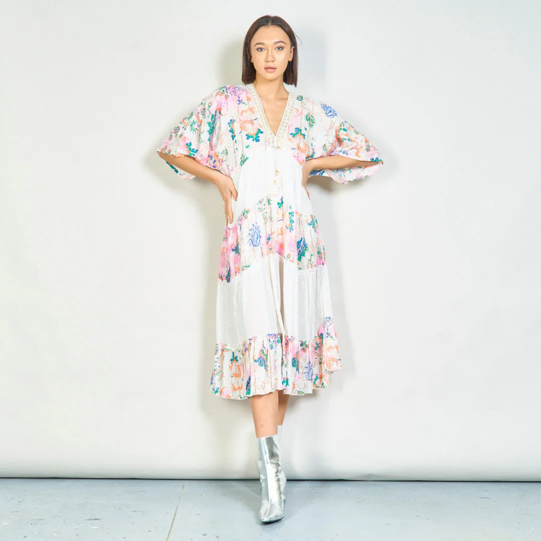 Floral tiered boho maxi dress wholesale