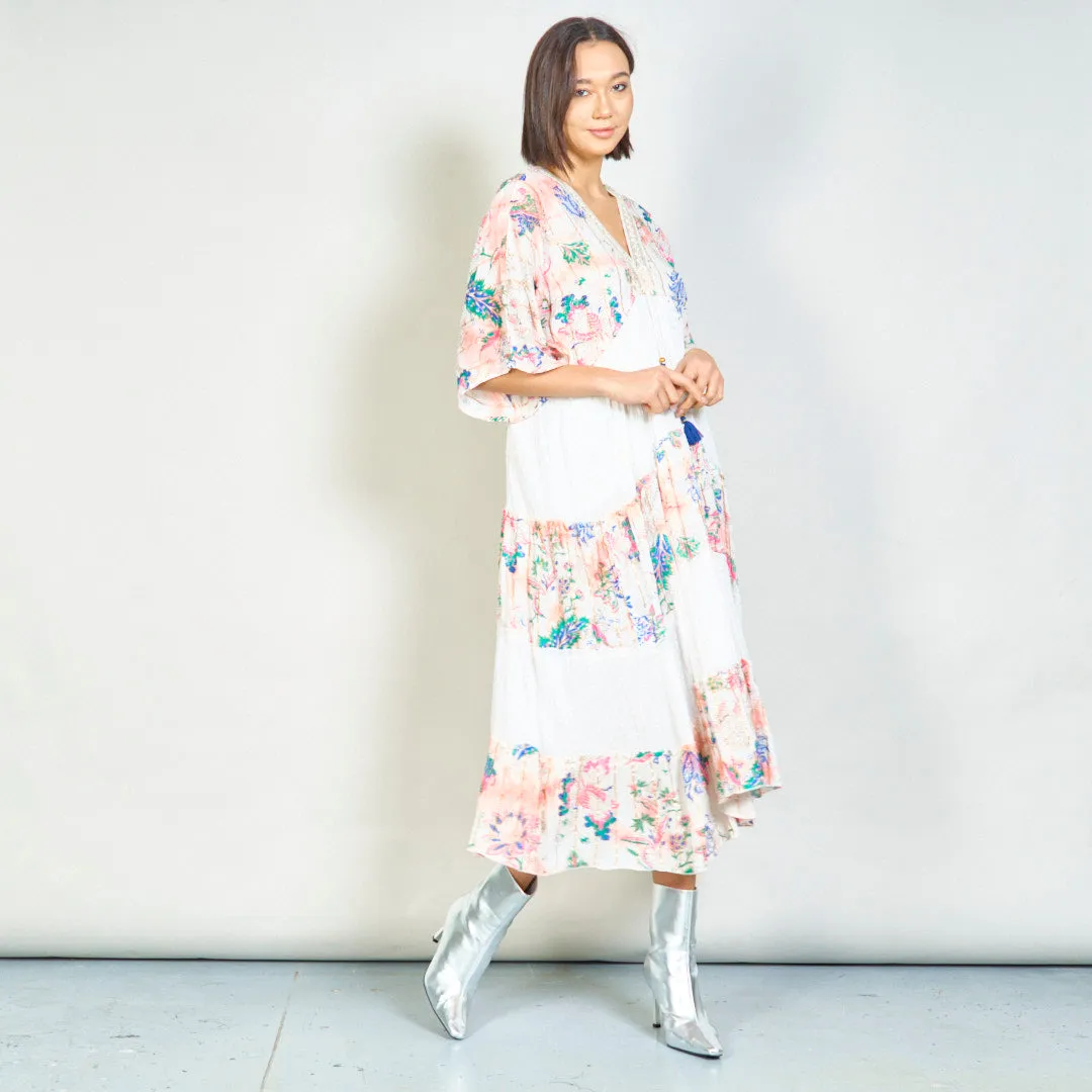 Floral tiered boho maxi dress wholesale