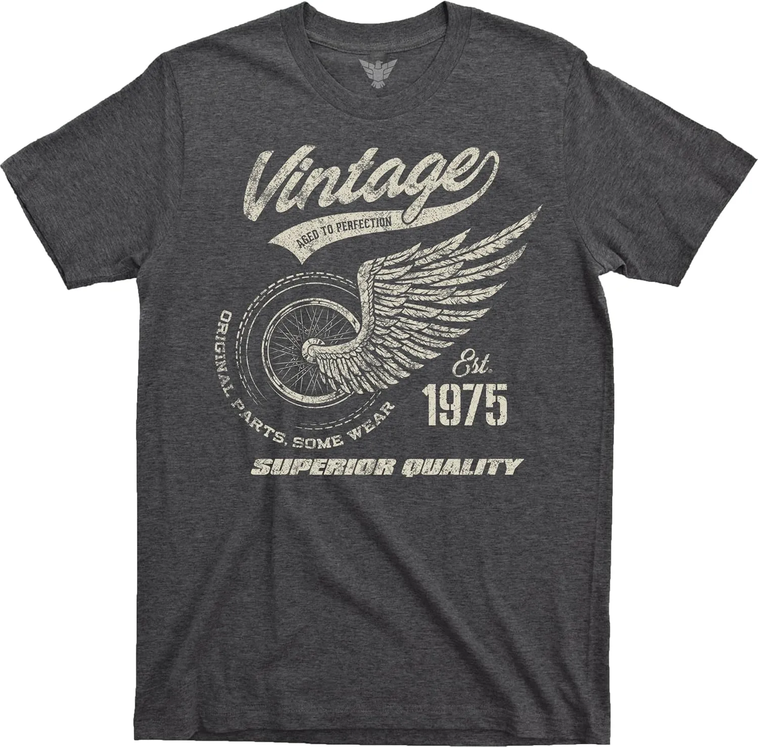 GunShowTees 50th Birthday Gift 1975 Vintage Original Parts Funny 70s Retro Inspired Graphic Tee Shirt