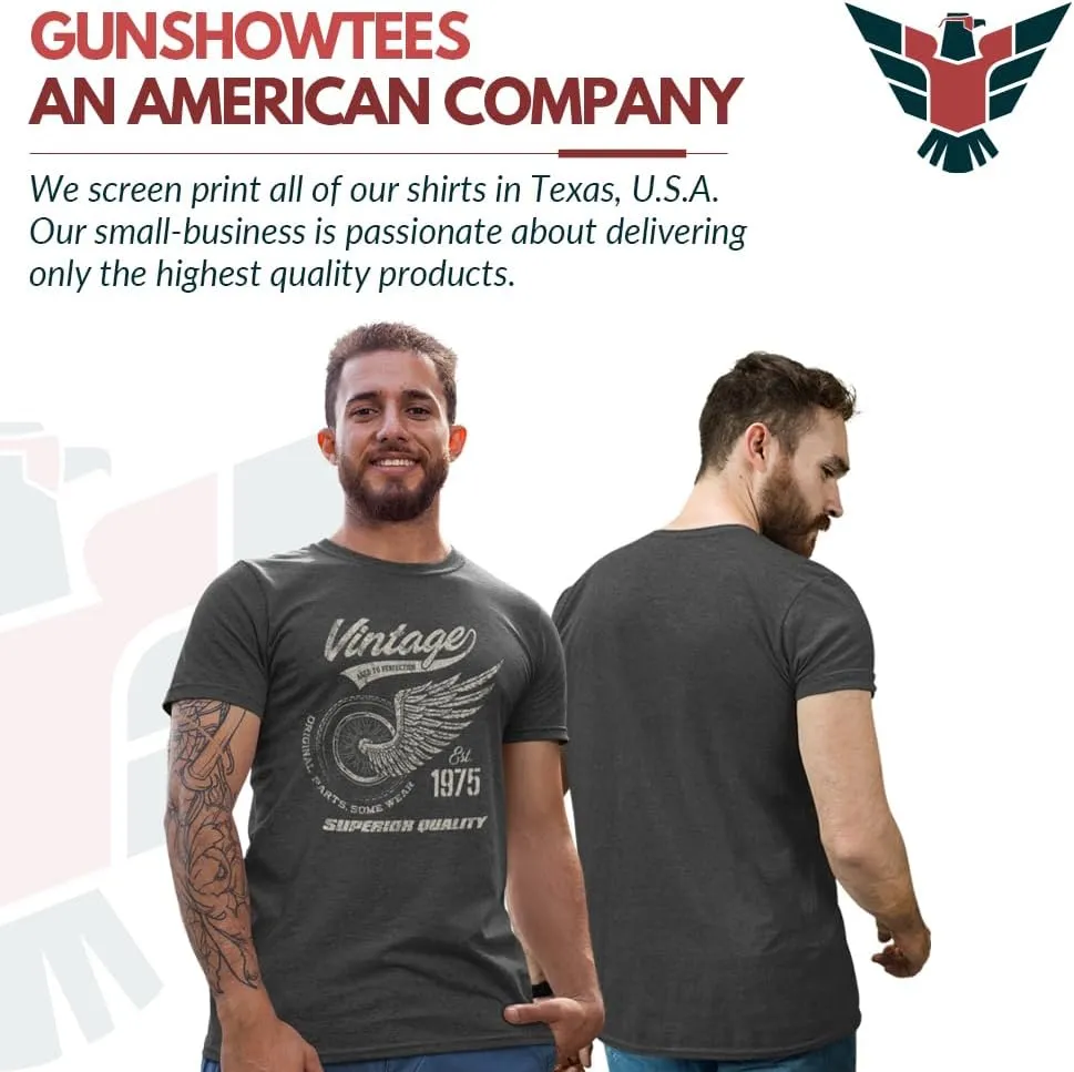 GunShowTees 50th Birthday Gift 1975 Vintage Original Parts Funny 70s Retro Inspired Graphic Tee Shirt