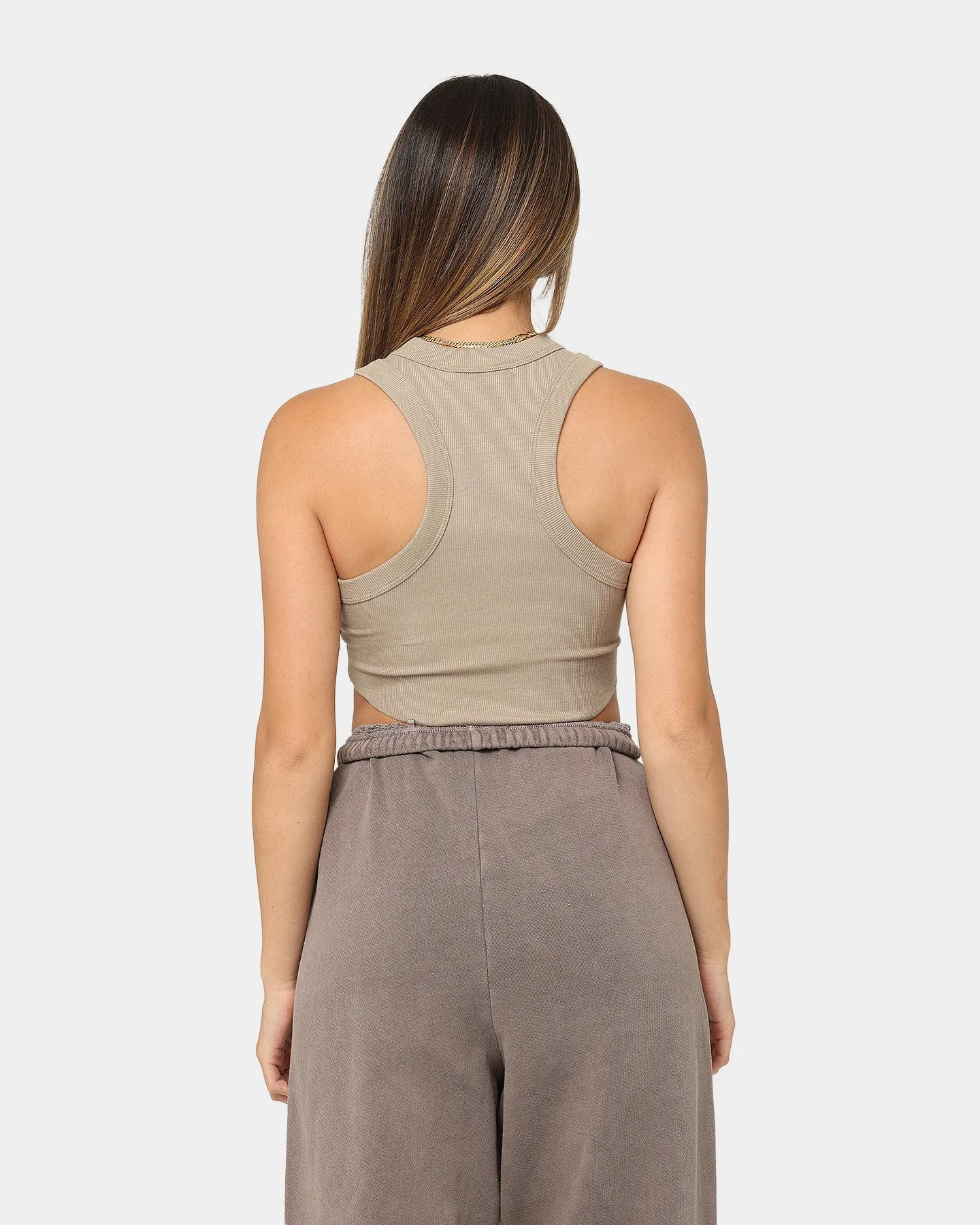 Joah Brown Women's Body Rib Tank Top Taupe
