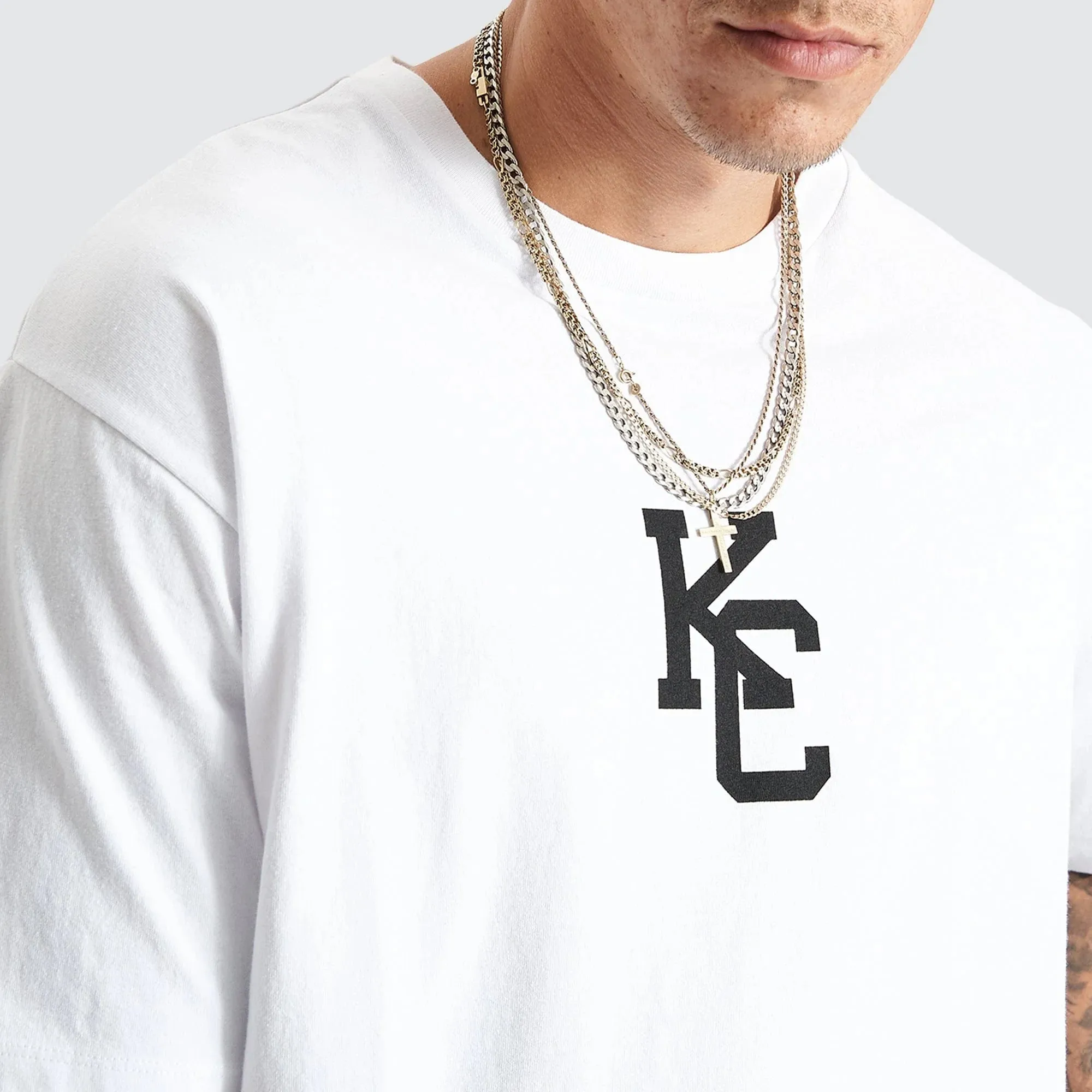 KISS CHACEY Mens Fresno Heavy Box Fit Tee - White