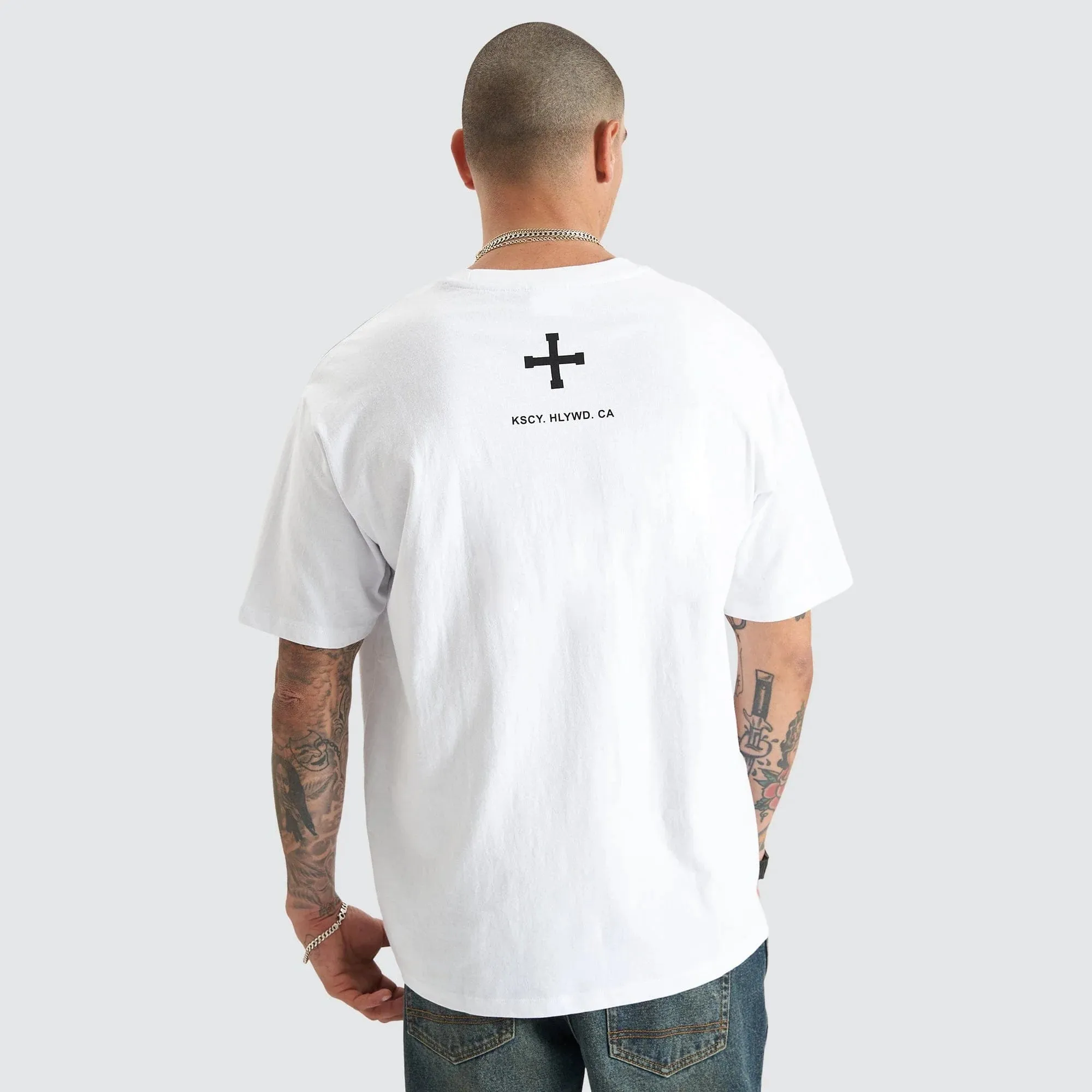 KISS CHACEY Mens Fresno Heavy Box Fit Tee - White